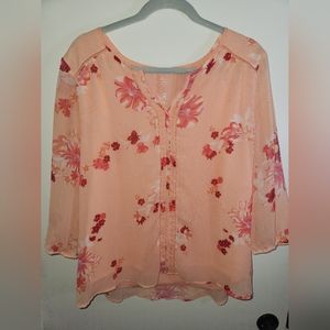 St John's Bay Pink Floral Blouse PL